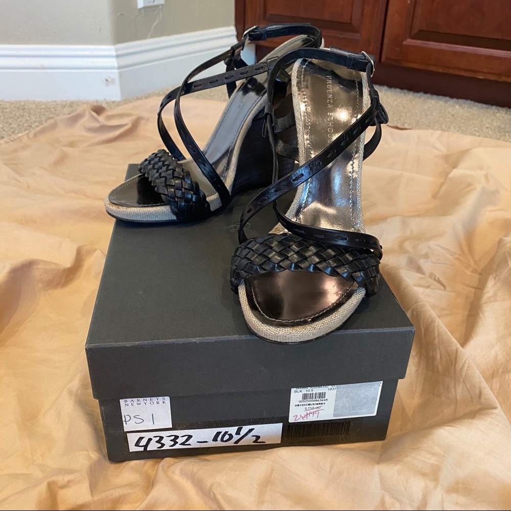Black braided leather wedges Proenza Schouler